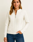 Womens Knitted Pullover Grey Half-Zip Comfortable Regular Fit Timeless Style 1