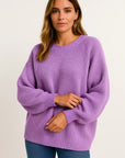 Womens Sweater Gray Loose Fit Soft Casual Style Ribbed 3