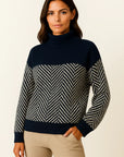 Womens Turtleneck Sweater Beige Wool Comfortable Timeless Design Relaxed Fit 1