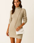 Womens Turtleneck Sweater Grey Soft Knit Comfortable Everyday Wear 5