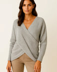 Womens Sweater Beige High Neck Cable Knit Soft Relaxed Fit for Autumn and Winter 3