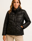 Womens Lightweight Winter Jacket - Casual Grey Puffer Jacket for Transitional Weather, Comfortable Polyester Outerwear 3