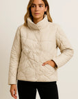 Womens Lightweight Winter Jacket - Casual Grey Puffer Jacket for Transitional Weather, Comfortable Polyester Outerwear 2