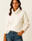 Womens Turtleneck Sweater Grey Soft Knit Comfortable Elegant Design 1
