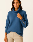 Womens Turtleneck Sweater Grey Soft Knit Comfortable Elegant Design 3