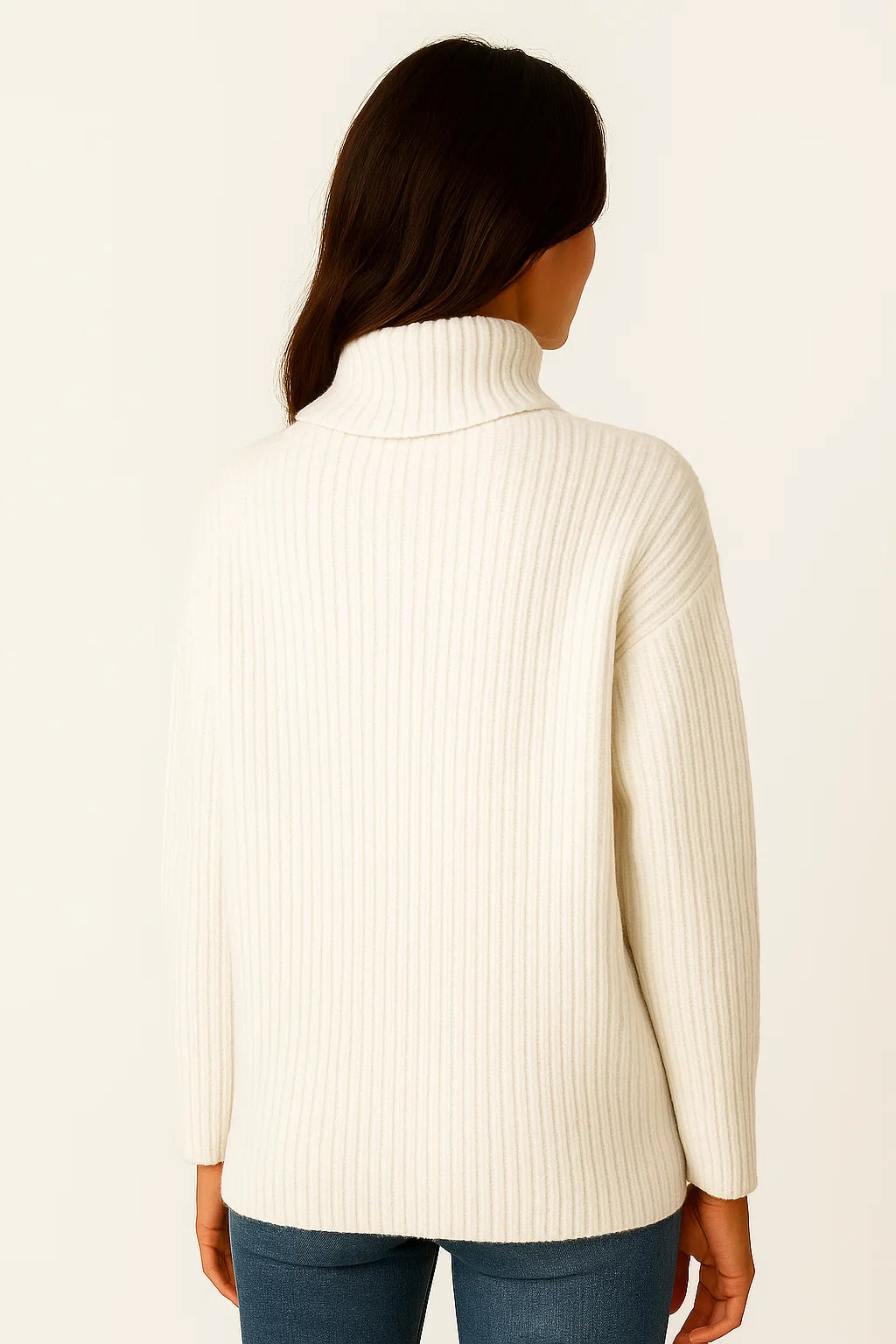 Womens Turtleneck Sweater Grey Soft Knit Comfortable Elegant Design 2