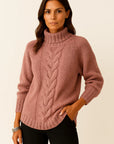 Womens Turtleneck Sweater Olive Green Relaxed Fit Soft Material 2