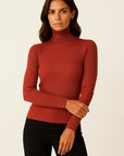 Womens Turtleneck Sweater Beige Cashmere Soft Knit Pullover 7