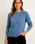 Womens Sweater O-Neck Gray Wool Casual Pullover Autumn Winter Knitwear 5