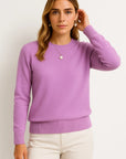 Womens Sweater O-Neck Gray Wool Casual Pullover Autumn Winter Knitwear 6