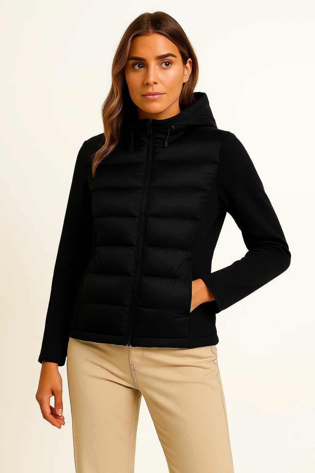 Womens Winter Coat Lightweight Down Jacket Gray with Hood 2