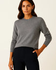 Womens Pullover Sweater Soft Knit Mock Neck Casual Gray 1