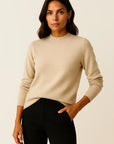 Womens Pullover Sweater Soft Knit Mock Neck Casual Gray 5