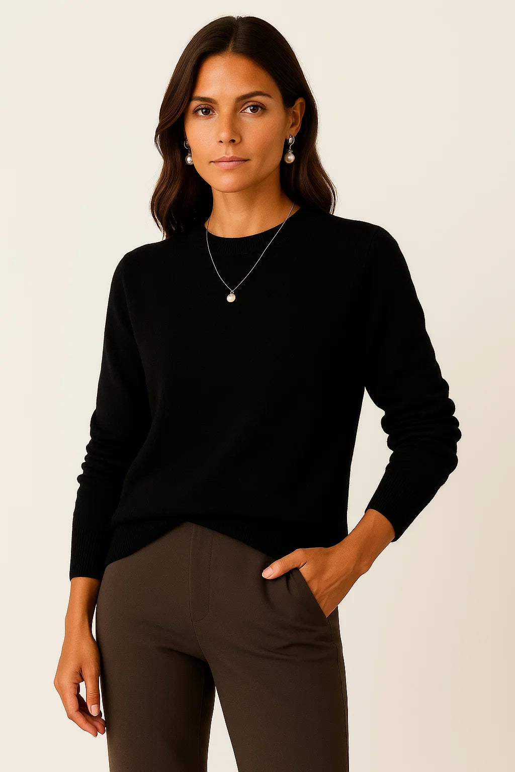 Womens Pullover Sweater Soft Knit Mock Neck Casual Gray 4