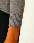 Womens Pullover Sweater Soft Knit Mock Neck Casual Gray 3