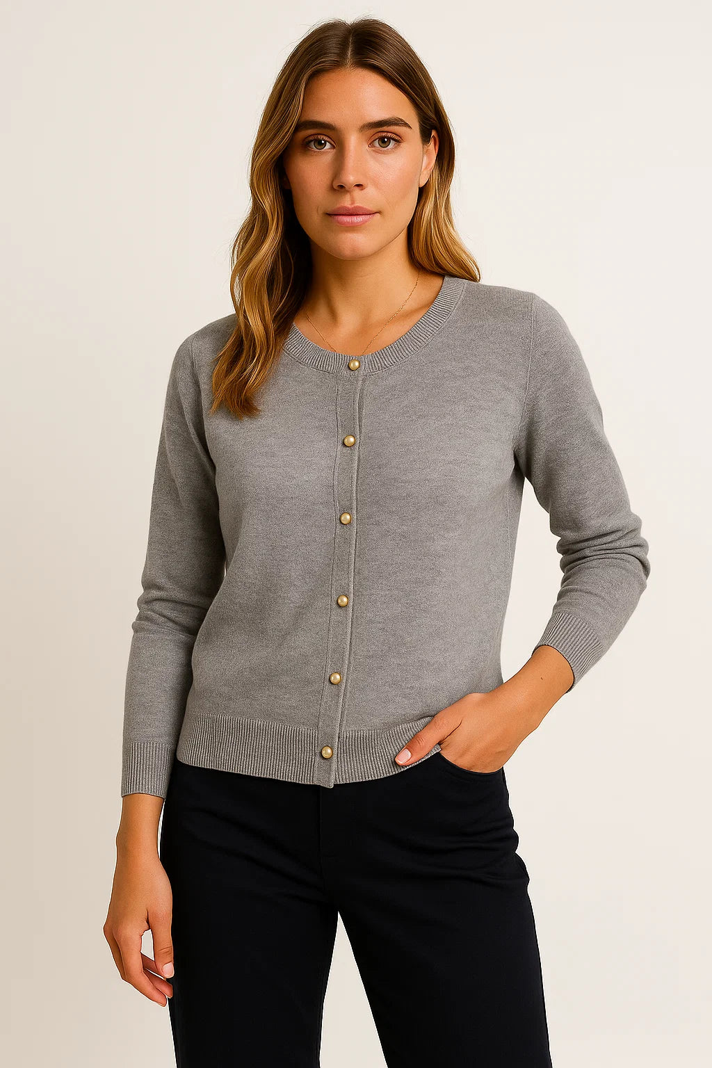 Womens Cardigan Long Sleeve Soft Knit Loose Fit 1