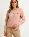 Womens Long Cardigan in Beige Knit with Cartoon Embroidery and Button Closure – Soft Casual Layering Piece for Autumn 7