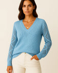 Womens Sweater Acrylic V-Neck Medium Stretch Elegant Design 4