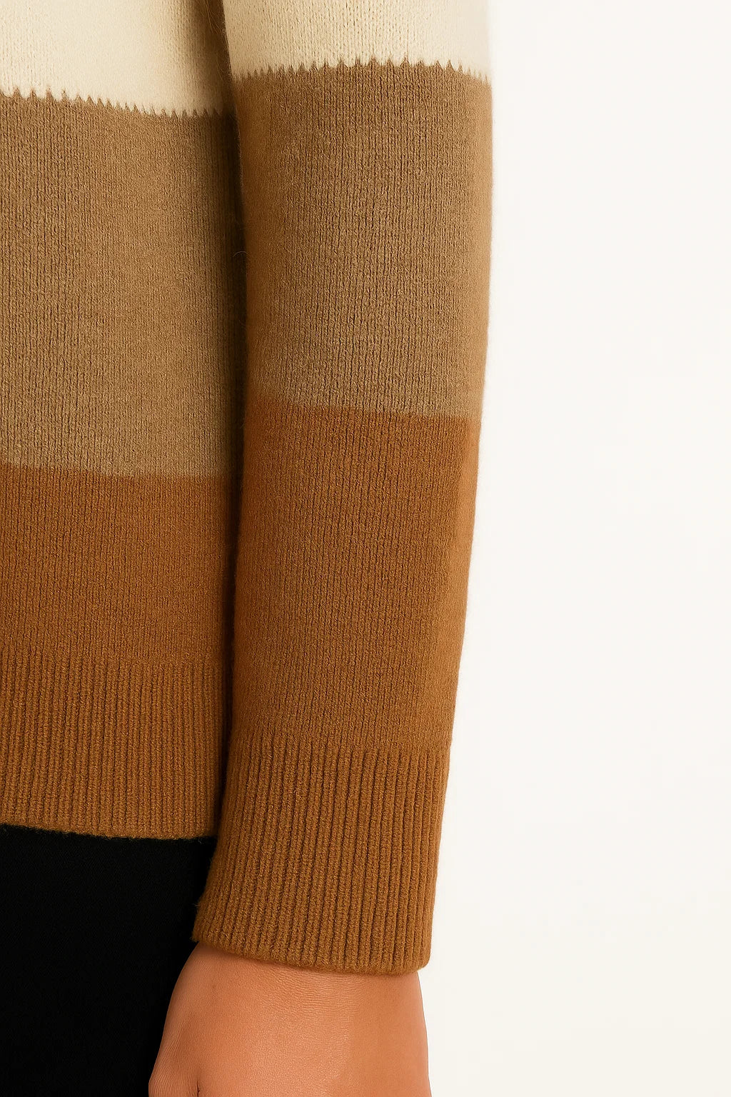 Womens Sweater Color Block Soft Lightweight Casual Versatile Style 3