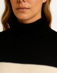 Womens Sweater Color Block Soft Lightweight Casual Versatile Style 2
