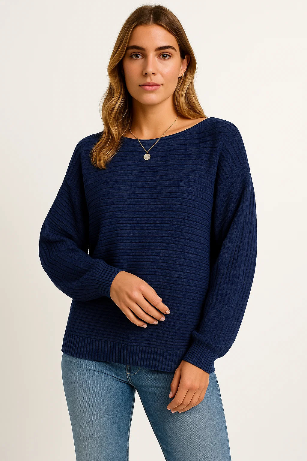 Womens Sweatshirt Gray Batwing Sleeves Boat Neck Casual Top 5