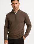 Men's Half Zip Sweater Merino Wool Casual Loose Fit Knitwear