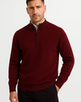 Men's Half Zip Sweater Merino Wool Casual Loose Fit Knitwear