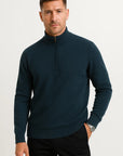 Men's Half Zip Sweater Merino Wool Casual Loose Fit Knitwear