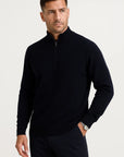 Men's Half Zip Sweater Merino Wool Casual Loose Fit Knitwear