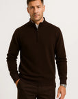 Men's Half Zip Sweater Merino Wool Casual Loose Fit Knitwear
