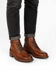 Men's Leather Ankle Boots Lace-Up Comfort Durable Black