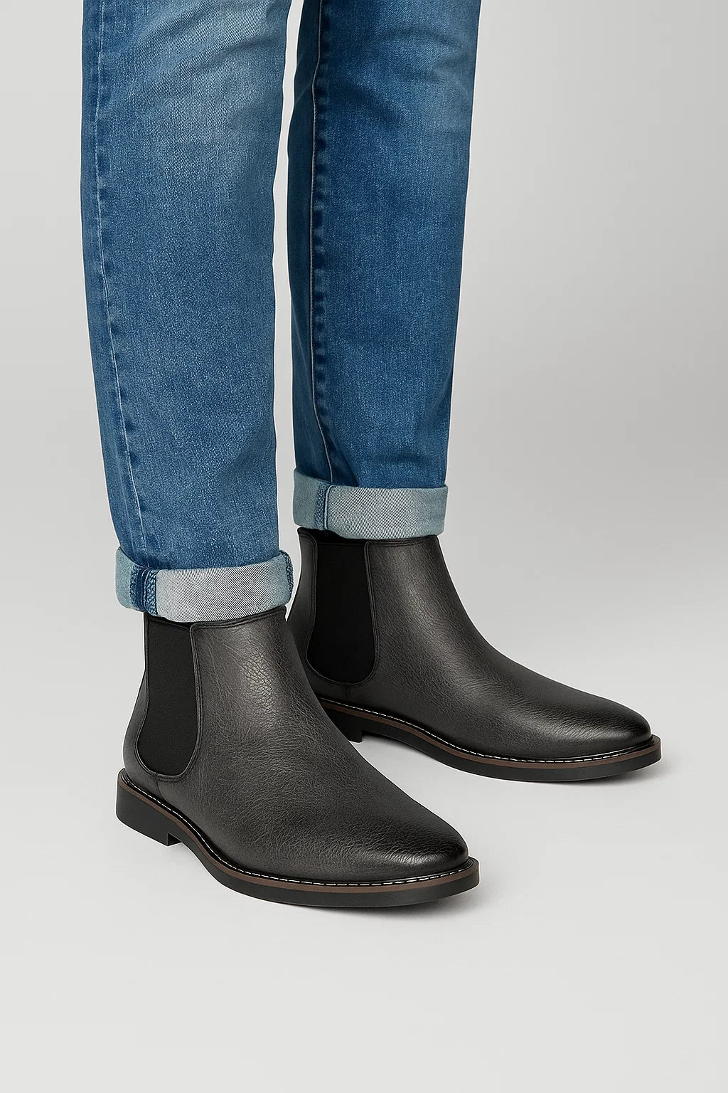 Men&#39;s Chelsea Boots Synthetic Leather Retro Slip-On Comfortable Fashion