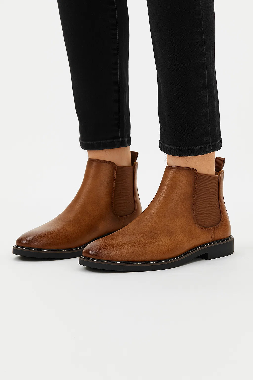 Men&#39;s Chelsea Boots Synthetic Leather Retro Slip-On Comfortable Fashion