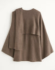 Women's Winter Coat Padded Plush Long Sleeve Asymmetric Scarf Design