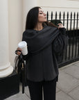 Women's Winter Coat Padded Plush Long Sleeve Asymmetric Scarf Design