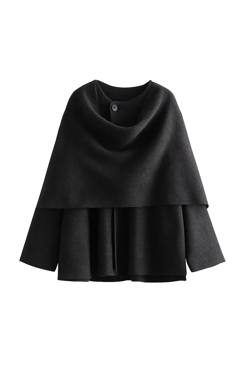 Women&#39;s Winter Coat Padded Plush Long Sleeve Asymmetric Scarf Design