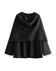 Women's Winter Coat Padded Plush Long Sleeve Asymmetric Scarf Design