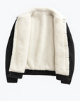 Men's Fleece Jacket Denim Thickened Winter Loose Fit