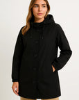 Women's Rain Jacket Waterproof Synthetic Lightweight Breathable Adjustable Hood