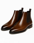 Men's Chelsea Boots PU Leather Slim Fit Slip-On Ankle Height