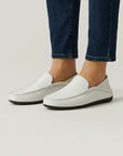 Men's Genuine Leather Loafers Slip-On Boat Shoes in Brown
