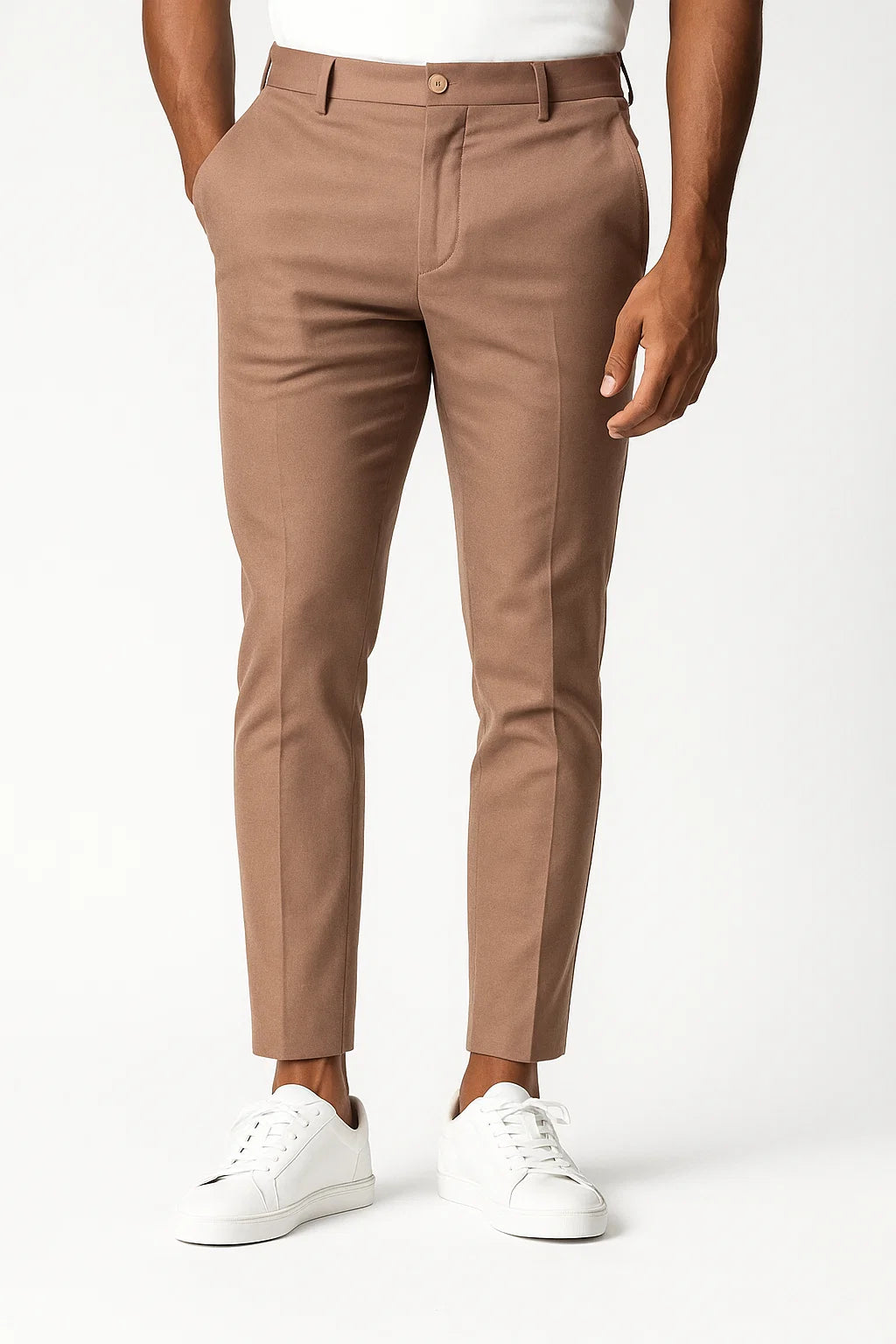 Men&#39;s Chino Pants Khaki Stretch Fabric Modern Fit