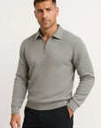 Men's Quarter Zip Sweater Polyester Geometric Design