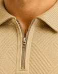 Men's Quarter Zip Sweater Polyester Geometric Design