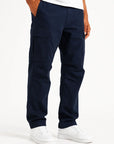 Men's Overalls Cotton Loose Fit Tactical Pants with Elastic Waist