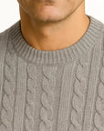 Men's Sweater Wool Cable Knit Close-Fitting Lightweight