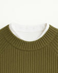 Men's Sweater Merino Wool O-neck Long Sleeve Raglan