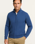 Men's Zip Up Cardigan Merino Wool Stand-Up Collar Zipper Coat