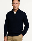Men's Zip Up Cardigan Merino Wool Stand-Up Collar Zipper Coat