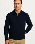 Men's Zip Up Cardigan Merino Wool Polo Collar Autumn Winter